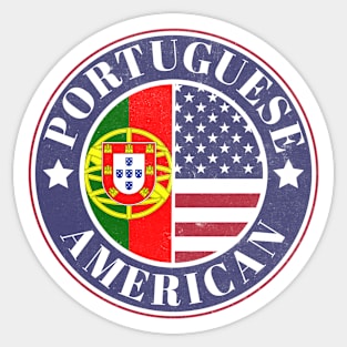 Proud Portuguese-American Badge - Portugal Flag Sticker